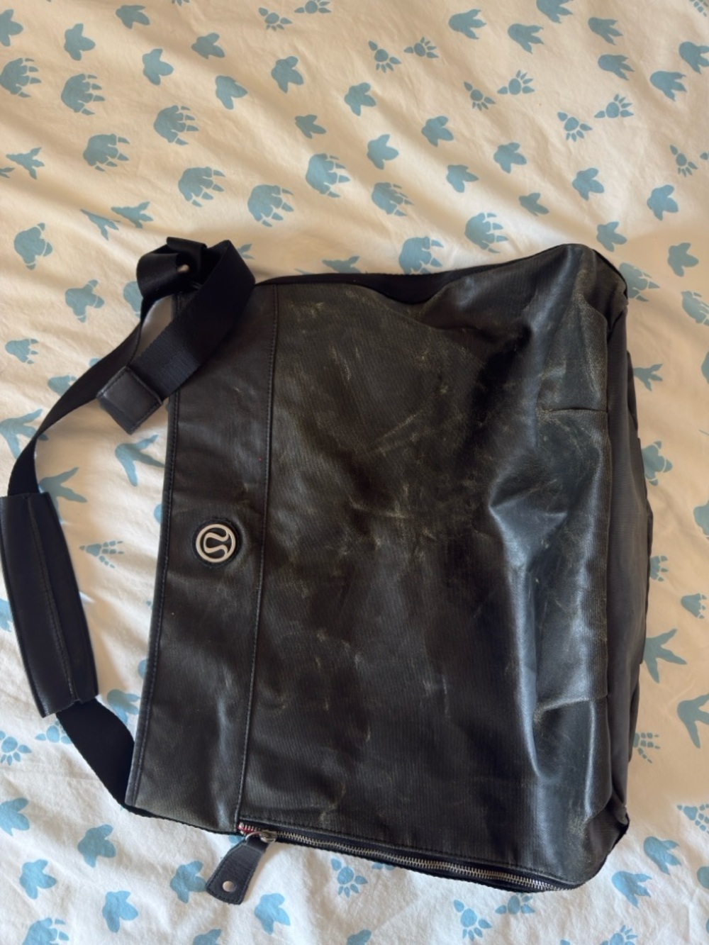 lululemon athletica Black Leather-Look Crossbody Tote
